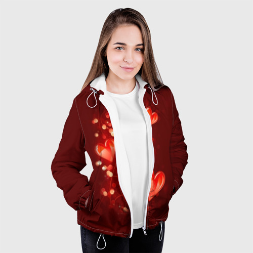Женская куртка 3D Сердца, цвет белый - фото 4