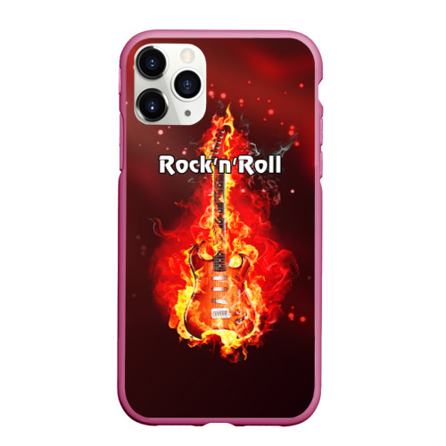 Чехол для iPhone 11 Pro Max матовый Rock'n'Roll, цвет малиновый