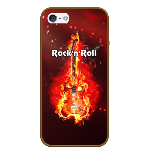 Чехол для iPhone 5/5S матовый Rock'n'Roll, цвет коричневый