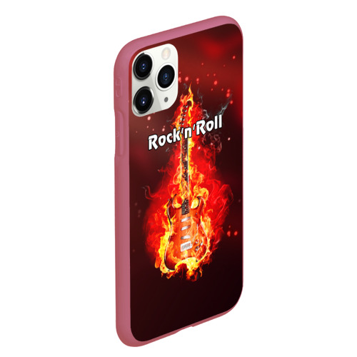 Чехол для iPhone 11 Pro Max матовый Rock'n'Roll, цвет малиновый - фото 3