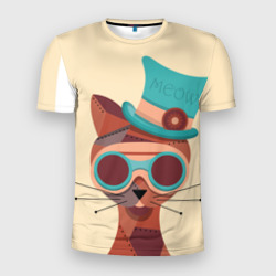 Мужская футболка 3D Slim Steampunk Cat