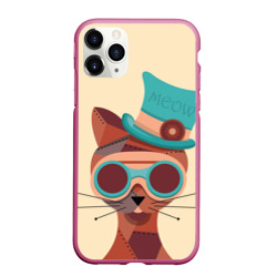 Чехол для iPhone 11 Pro Max матовый Steampunk Cat