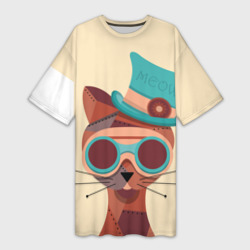 Платье-футболка 3D Steampunk Cat