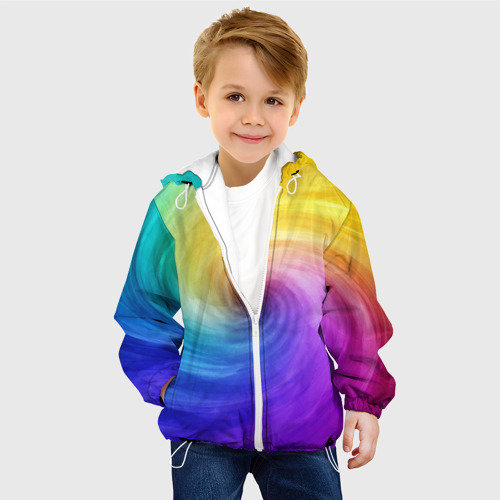 Детская куртка 3D Смесь красок, цвет белый - фото 3
