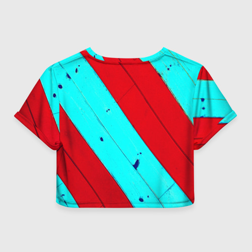 Женская футболка Crop-top 3D Полосы, цвет 3D печать - фото 2