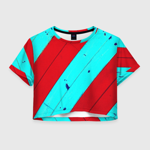 Женская футболка Crop-top 3D Полосы, цвет 3D печать