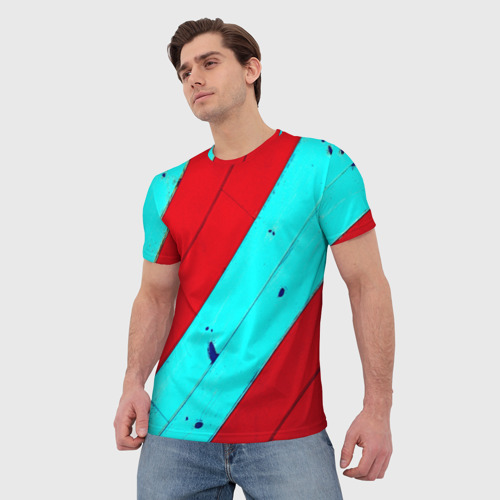 Мужская футболка 3D Полосы, цвет 3D печать - фото 3