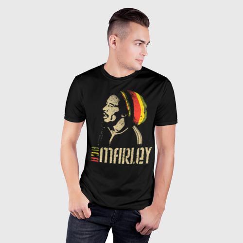 Мужская футболка 3D Slim Bob Marley, цвет 3D печать - фото 3