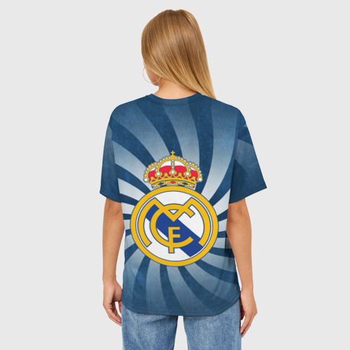 Женская футболка oversize 3D Реал Мадрид, цвет 3D печать - фото 4
