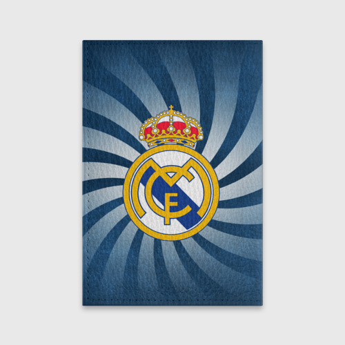 Обложка для паспорта матовая кожа Реал Мадрид, цвет голубой - фото 2