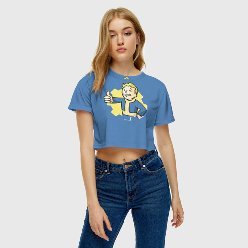 Женская футболка Crop-top 3D Fallout, цвет 3D печать - фото 3