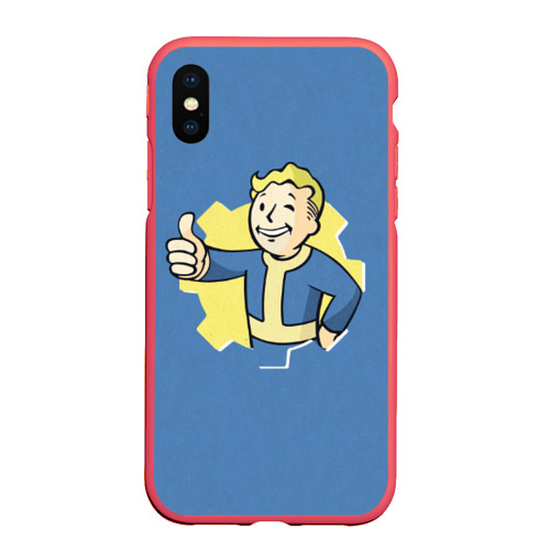 Чехол для iPhone XS Max матовый Fallout, цвет красный