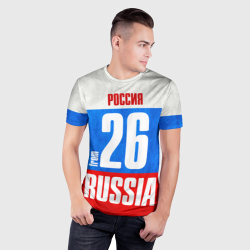 Мужская футболка 3D Slim Russia (from 26), цвет 3D печать - фото 3