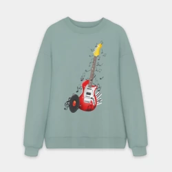 Мужской свитшот oversize без начеса хлопок Бас-гитара