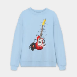 Мужской свитшот oversize без начеса хлопок Бас-гитара