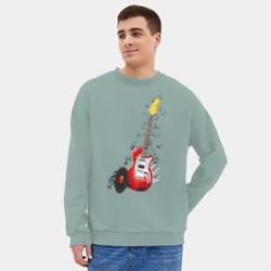 Мужской свитшот oversize без начеса хлопок Бас-гитара - фото 2