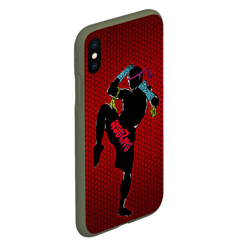 Чехол для iPhone XS Max матовый Muay thai 1, цвет темно-зеленый - фото 3