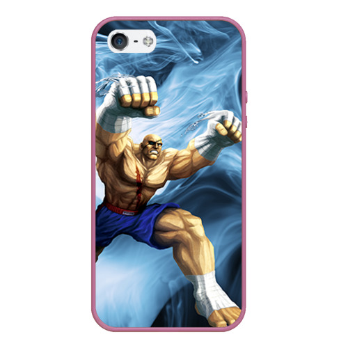 Чехол для iPhone 5/5S матовый Muay thai 3, цвет розовый