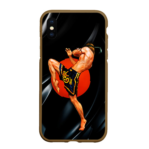 Чехол для iPhone XS Max матовый Muay thai 4, цвет коричневый