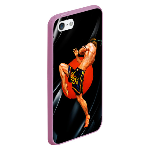 Чехол для iPhone 5/5S матовый Muay thai 4, цвет розовый - фото 3