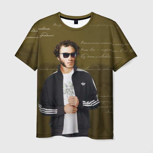 Мужская футболка 3D Пушкин, цвет 3D печать