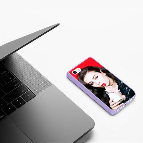 Чехол для iPhone 5/5S матовый Charli XCX, цвет светло-сиреневый - фото 5