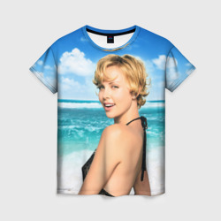 Женская футболка 3D Шарлиз Терон