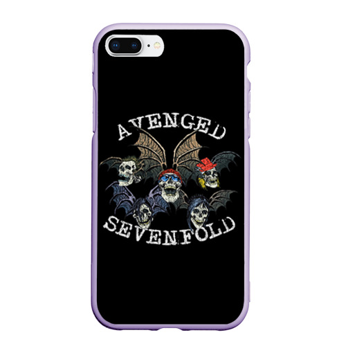 Чехол для iPhone 7Plus/8 Plus матовый Avenged Sevenfold, цвет светло-сиреневый