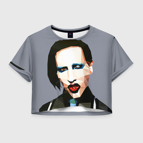 Женская футболка Crop-top 3D Mаrilyn Manson, цвет 3D печать