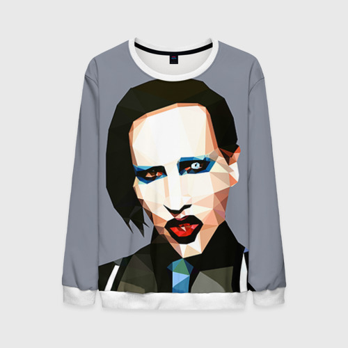 Мужской свитшот 3D Mаrilyn Manson, цвет белый