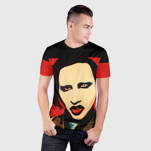 Мужская футболка 3D Slim Mаrilyn Manson, цвет 3D печать - фото 3