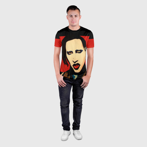 Мужская футболка 3D Slim Mаrilyn Manson, цвет 3D печать - фото 4
