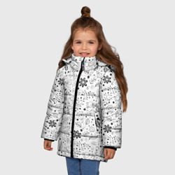 Зимняя куртка для девочек 3D Цветочки-травушки - фото 2
