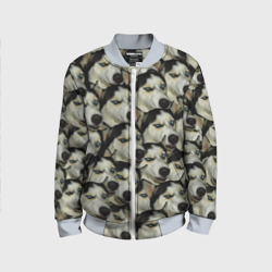 Детский бомбер 3D Хаски хитрый паттерн