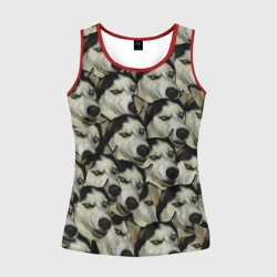 Женская майка 3D Хаски хитрый паттерн