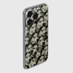 Чехол для iPhone 16 Pro Max силиконовый с защитой камеры Хаски хитрый паттерн - фото 2