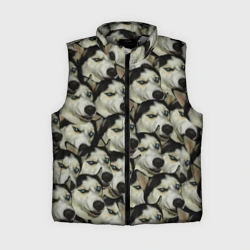 Женский жилет утепленный 3D Хаски хитрый паттерн