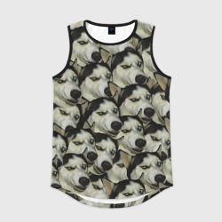 Мужская спортивная майка 3D Хаски хитрый паттерн