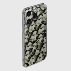 Чехол для iPhone 15 Pro Max силиконовый с защитой камеры Хаски хитрый паттерн - фото 2