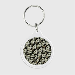 Брелок круглый Хаски хитрый паттерн