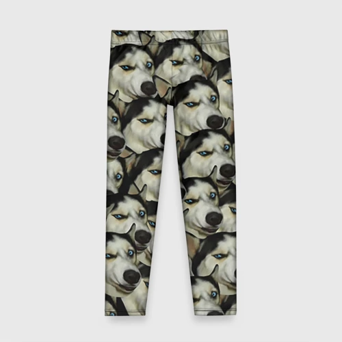 Детские леггинсы 3D Хаски хитрый паттерн