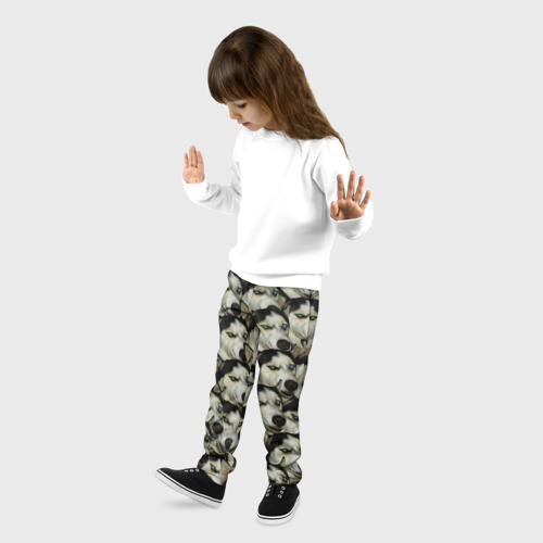Детские брюки 3D Хаски, цвет 3D печать - фото 3