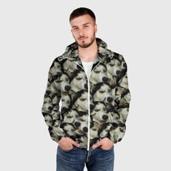 Мужская ветровка 3D Хаски хитрый паттерн - фото 2