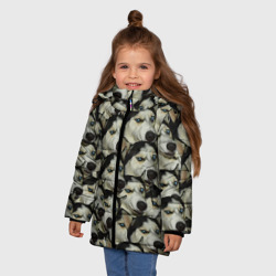 Зимняя куртка для девочек 3D Хаски - фото 2
