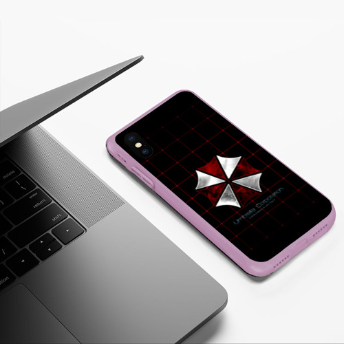 Чехол для iPhone XS Max матовый Umbrella Corporation - 2, цвет сиреневый - фото 5