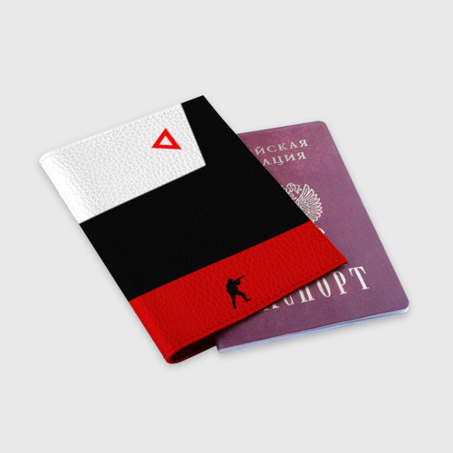 Обложка для паспорта матовая кожа awp cs go, цвет красный - фото 3