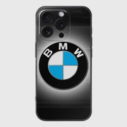 Чехол для iPhone 16 Pro силиконовый с защитой камеры BMW