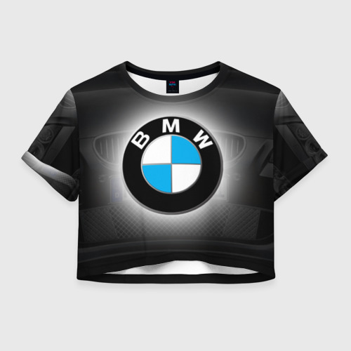 Женская футболка Crop-top 3D BMW, цвет 3D печать