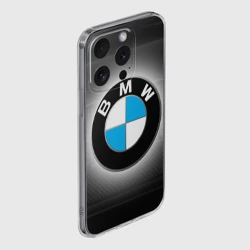 Чехол для iPhone 15 Pro Max силиконовый с защитой камеры BMW - фото 2