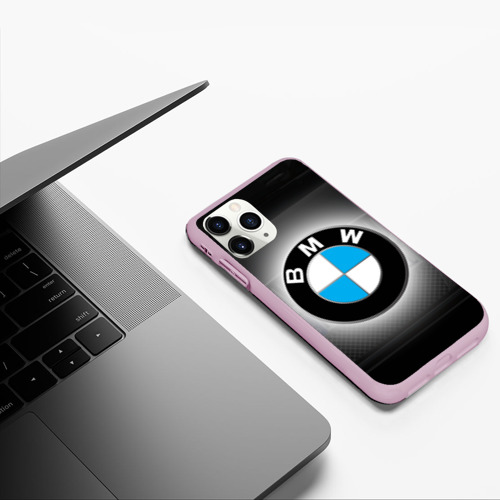 Чехол для iPhone 11 Pro матовый BMW, цвет розовый - фото 5